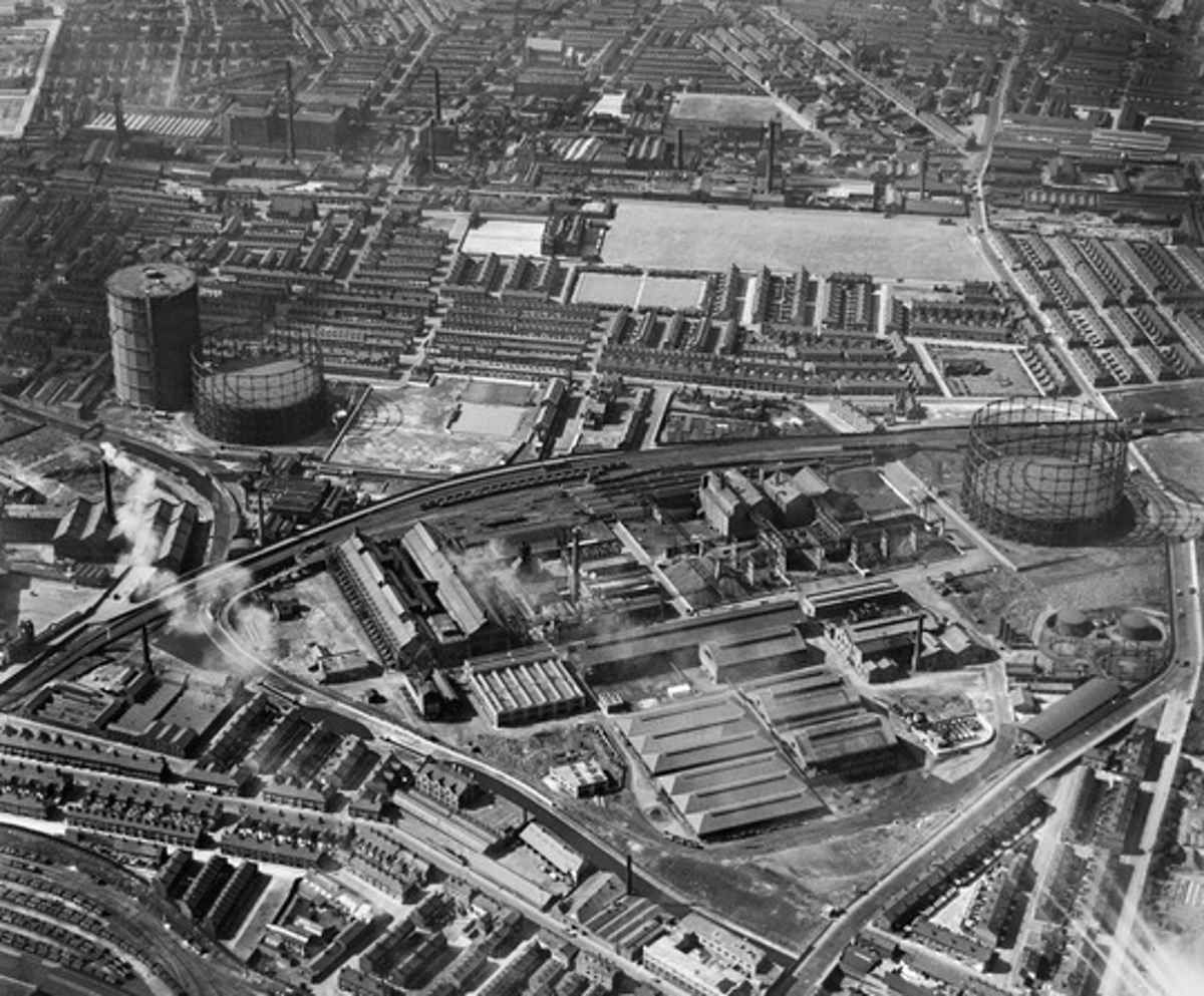 Overhead aerial photo of the site where Medlock sits from 1939.